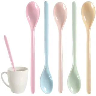 5 Stück EierlöFfel Kunststoff PlastiklöFfel Klein Langer EierlöFfel Plastik LöFfel Lange LöFfel TeelöFfel PlastiklöFfel Groß Bunt PlastiklöFfel Lang MarmeladenlöFfel EislöFfel Bunte JoghurtlöFfel
