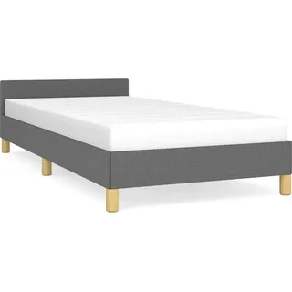 vidaXL Bettgestell ohne Matratze Dunkelgrau 90x200 cm Stoff - Grau