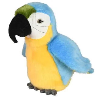 Uni-Toys - Papagei blau - 21 cm (Höhe) - Plüsch-Vogel - Plüschtier, Kuscheltier