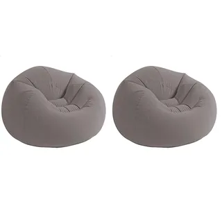 Intex Beanless Bag Chair Inflating Furniture - Bean Bag - 1.14 m x 1.14 m x 71 cm, Grey (Packung mit 2)