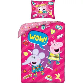 Peppa Pig Bettbezug Rosa 140 x 200 cm Baumwolle - Rosa