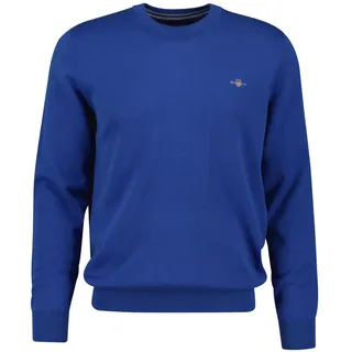 Sweater GANT "Strickpullover CLASSIC COTTON C-NECK", Herren, Gr. 3XL, blau (blau (rich blau)), Obermaterial: 100% Baumwolle CO., Sweatshirts Sweater