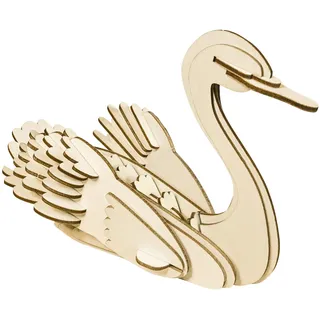 Pebaro 852/4L Holzbausatz Schwan Lasercut, 3D Puzzle, Holzpuzzle