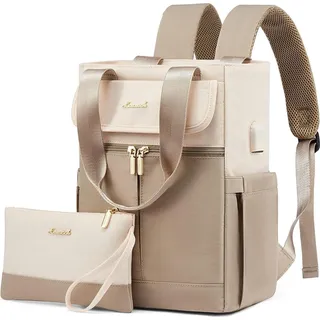 LOVEVOOK Damen Cityrucksack 2 in 1 Rucksacktasche Beige Khaki