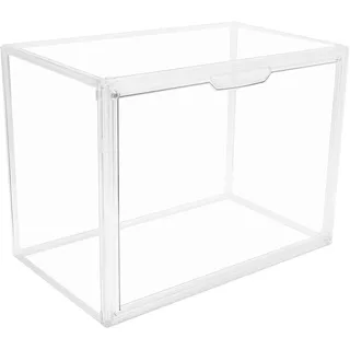 GUDEMAY Transparente stapelbare Kunststoffboxen mit magnetischem Verschluss - Staubdichte Aufbewahrung Vitrine Schaukasten Ideal für Figur, Bücher, Kosmetik, Schuhe und Handtaschen