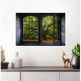 Queence Wandsticker »Bäume« Wandsticker, Wandbild, selbstklebend, 3D, Fenster, grün