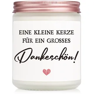 SECOGM Dankeschön Geschenke für Frauen, Danke Geschenk Klein, Abschiedsgeschenk Kollegen, Danke Kerze für Lehrerin Erzieherin Chef Mama Freundin Oma, Weihnachten Tag des Lehrers, Duftkerze im Glas