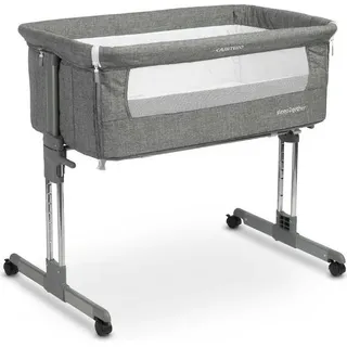CARETERO Beistellbett Baby Babybett ab 6 Monaten bis 9 kg - Matratze - Graphit - Grau
