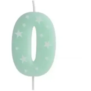 Bunte Geburtstagskerze mit Zahl, 6 cm - 0