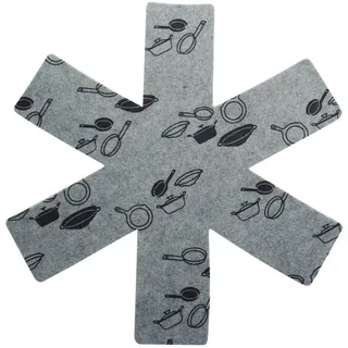 Fackelmann Kratzschutz für Pfannen/Töpfe, Pfannenschoner aus Kunstfilz, Einlagen als Stapelschutz (Farbe: Grau/Schwarz), Menge: 2 Stück