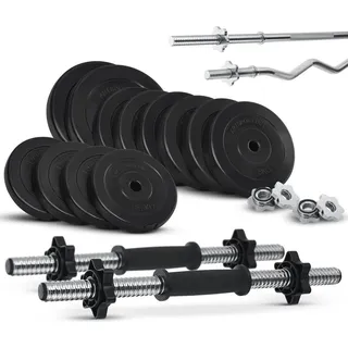 ArtSport 3in1 Hantelset Hantel-Set 60 kg schwarz/silber