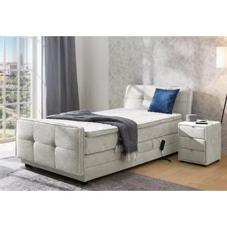 Jockenhöfer Gruppe Boxspringbett »Paloma, Kopf- und Fussteil elektromotorisch verstellbar« KS-Topper, inkl. 7-Zonen-TTFK-Matratze H4, grau