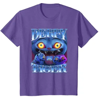 KPop Demon Hunters Derpy Tiger Bootleg T-Shirt, Kinder, Heidekrautlila, 98