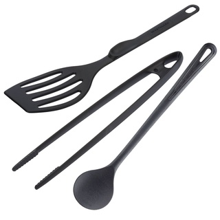 Westmark Brat-Set, 3-tlg.: Servierpinzette, Pfannenwender und Rührlöffel, Kunststoff, Länge: 29 bis 33 cm, Schwarz, 203522E7