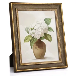 Afuly 20x25 Bilderrahmen Vintage Holz in Gold Bilderrahmen Retro Antike Shabby Fotorahmen Deko für Wand Tisch Family Freund Mama Oma Frauen Hochzeit Weihnachten Geburtstag