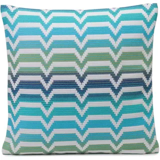 Kissenhülle GÖZZE "Naxos" Gr. 2, bunt (grün, weiß, türkis), B:50cm L:50cm, Polyester, Obermaterial: 55% Polyacryl, 45% Polypropylen, Kissenbezüge, Kissenhülle