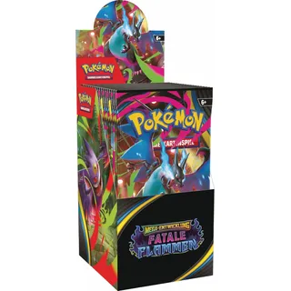 Pokémon-Sammelkartenspiel: Boosterpack-Display Mega-Entwicklung – Fatale Flammen (enthält 18 Boosterpacks)