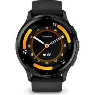 Vernetzte GPS-Uhr GARMIN Venu 3 WLAN 35,4 mm (1,4) grauer Stahl, schwarzes Gehäuse und schwarzes Silikonarmband