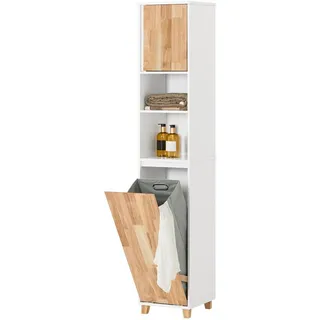 SoBuy Badezimmer Hochschrank 31 x 170 x 32 cm Weiß Holz, MDF