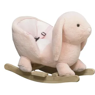 Schaukeltier Hase - Schaukelspielzeug - Mit Sound - Sicherheitsgurt - Ride-on - Für Babys 18–36 Monate