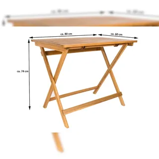 Sam SKARA Klapptisch 80 x 60 x 74 cm Beige