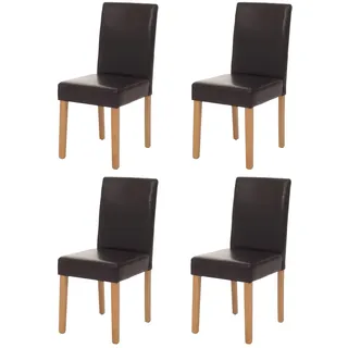Mendler Esszimmerstuhl Littau Kunstleder braun 4er Set