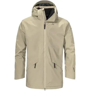 Schöffel Herren Ins Parka Style Malkay MNS, wind- und wasserdichte Jacke, leicht gefütterte Allwetterjacke, Hardshelljacke mit verstellbarer, abnehmbarer Kapuze, nutmeg, 58
