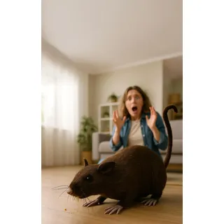 Fiestas Guirca | Braune Deko Ratte (15 cm) - Gruselige Halloween Deko für Partys oder im Spukhaus - Maus Schaurige Halloween Dekoration - Braun