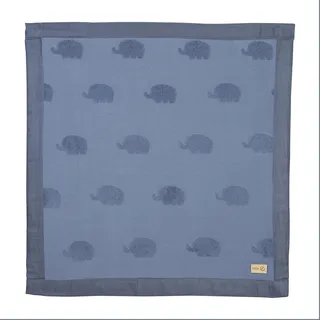 roba Babydecke Lil Elephant 80 x 80 cm – GOTS Zertifiziert – Hellblau De Moon