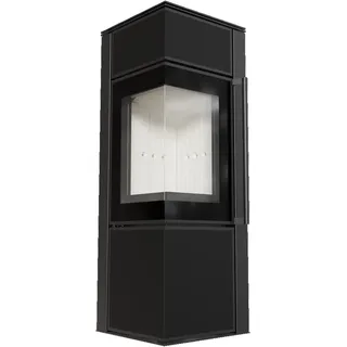 Kratki Kaminofen | TORA/S | 8 kW | Nero Assoluto | weißer Brennraum