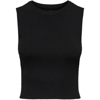 ONLY Damen Geripptes Cropped Top Kurzes T-Shirt Rundhals Oberteil Ärmellos ONLMAJLI