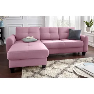 sit&more Eckcouch Mikrofaser 2-Sitzer Rosa