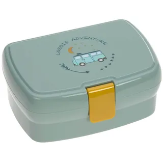 Lässig Kinder Lunchbox Brotdose mit herausnehmbarer Unterteilung, BPA-frei/Adventure Bus, mint