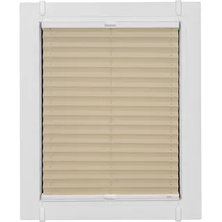 Plissee SUNLINES "One Size Style Crepe", beige (sand, weiß, weiß), B:35cm H:190cm, Obermaterial: 85% Polyester, 15% sonstige Fasern, Plissees, Plissee, Zubehörfarbe weiß, zum Klemmen