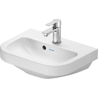 Duravit D-Code Handwaschbecken, mit Hahnloch, mit Überlauf, 450x335x145mm, Weiß Hochglanz, 0748450000