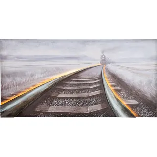 Metallbild GILDE "Bild rechteckig Railroad", farbe bild(er): mehrfarbig, B:140cm H:70cm T:5cm, Poly-Leinwand, Bilder, Metallbild