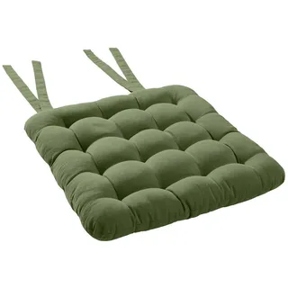 Butlers Stuhlkissen Solid 35x37 cm , Olivgrün , Textil , 37x35 cm , Heimtextilien, Wohntextilien, Sitzkissen