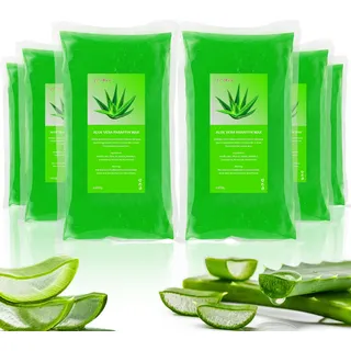 YAOBLUESEA 6 Pack Paraffinwachs, 2700g Aloe Vera Nachfüllung Paraffinwachs Blöcke für Paraffinbad Hände und Füße, Lindert Muskelermüdung, Spendet Feuchtigkeit und Nährt
