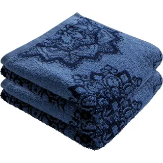 Erwin Müller Bühl Handtuch-Set 4 x 50 x 100 cm blau/dunkelblau