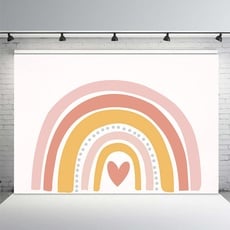 MEHOFOND 2,1 x 1,5 m Böhmische Regenbogen-Themen-Hintergrund für Fotografie Mädchen Geburtstag Babyparty Kinderparty Banner Fotostudio