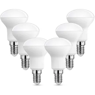 Akynite R50 E14 LED-Strahler Warmweiß 2700K, 5W Ersatz Reflektorlampen R50 40W, 500LM, 120° Abstrahlwinkel, AC 230V, E14 Reflektor Klein Lampe für Küche/Treppenhaus, Nicht Dimmbar, 6er-Set