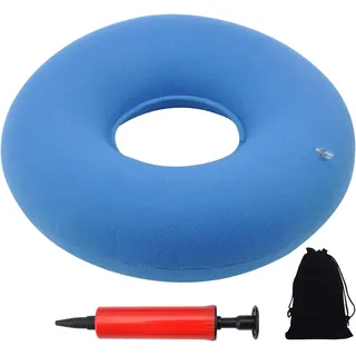 HENGBIRD Sitzkissen OrthopäDische, Hämorrhoiden Sitzkissen Sitzring Polyester, Aufblasbares Sitzkissen, Aufblasbares Sitzkissen mit Pumpe fur Hämorrhoiden, Steißbeinschmerzen, Schwangerschaft