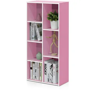 Furinno Bücherregal 9,4 x 19,5 x 41,7 cm Weiß/Rosa