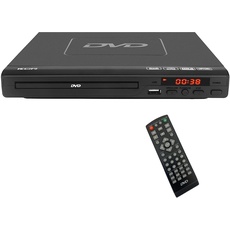KCR DVD-Player Hdmi, DVD-Player ohne Region für die Regionen 1–6, HDMI-Ausgang, USB-Anschluss, Fernbedienung, Divx, Schwarz