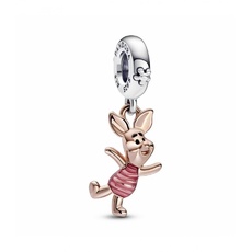 Bild Disney Winnie Puuh Ferkel Charm-Anhänger aus Sterling-Silber und 14 Karat rosévergoldeter Metalllegierung - kompatibel mit PANDORA Moments Armbänder