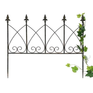 DanDiBo Dandibo Rankhilfe Metall Blumengitter 60 cm Freistehend Rankgitter 96015 Steckzaun Kletterhilfe Stab Rost Imitat , Braun , 60x50x8 cm , Dekoration, Gartendeko