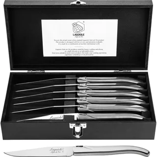 Laguiole Style de Vie Laguiole Luxury Line, Steakmesser, Besteck, Silber