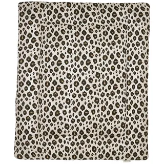 Meyco Baby Leopard Laufgittereinlage (Doppelseitiges Design, maschinenwaschbar, trocknergeeignet, Bezug aus 100% Baumwolle, Wattierung aus 100% Polyester, Größe: 80 x 100 cm), Sand Melange