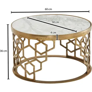 Wohnling Couchtisch Weiß 60 cm - DH 60x36 cm x 36 cm