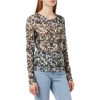 Noisy may Damen Nmjudith L/S Mesh Top Bg Noos Langarmshirt, Kalamata Aop:leo, XS EU